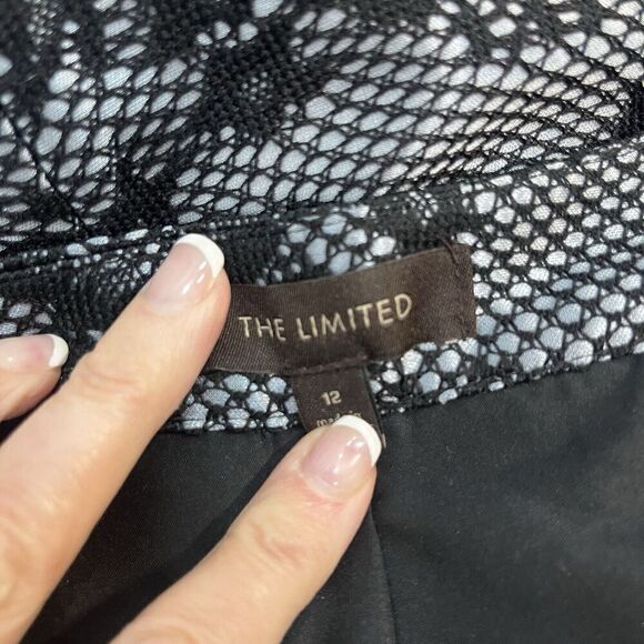 The Limited Skirt size 12 Black Silver Floral Lace Straight Pencil Knee Wedding - Picture 8 of 8